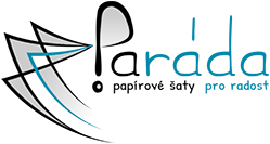 logo značky Paráda - papírové šaty